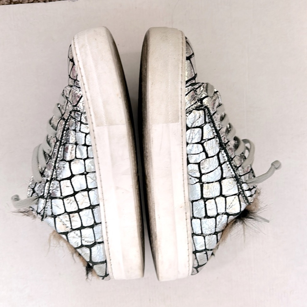 P448 Women's Clara Crackled Leather Open Back Platform Sneaker Size 36 EU/ 6-6.5 - Picture 11 of 16